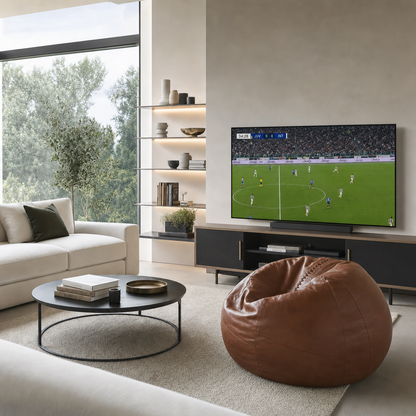 Follis - Genuine Leather Soccer Ball Shaped Ottoman | Limited Edition