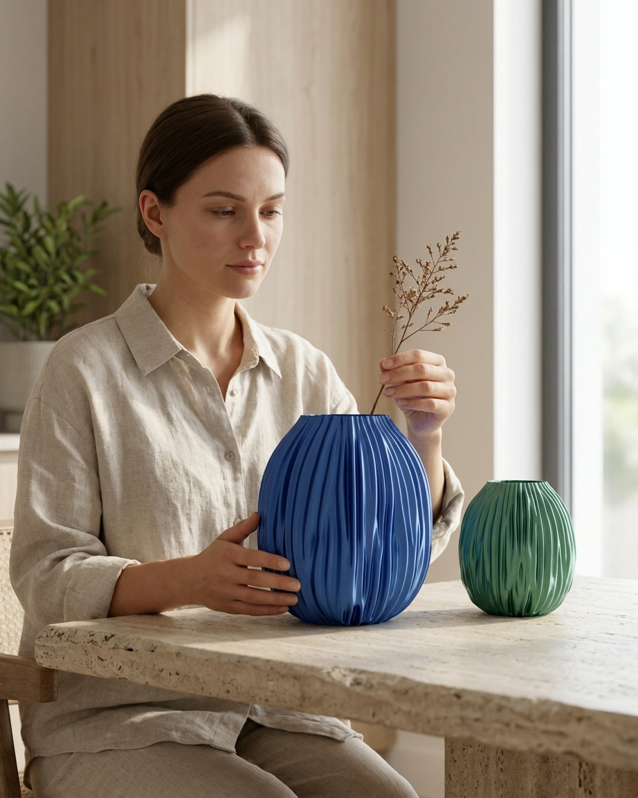 Fluctus Vase - 3D Printed Flowing Vase