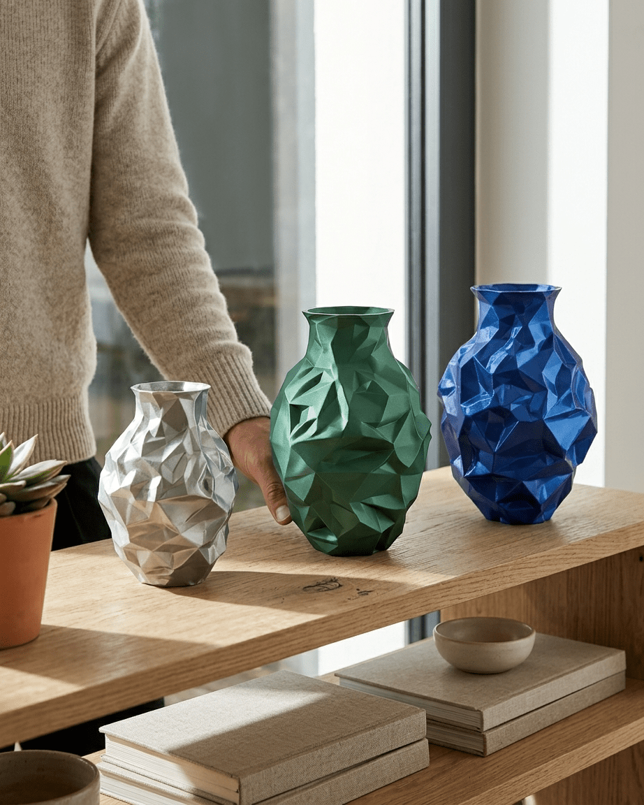 Vaso Prisma - Vaso geometrico stampato in 3D - Griseo Interior