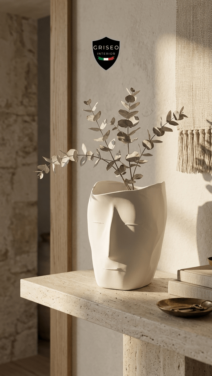 Vaso Serenitatem - Vaso decorativo minimalista stampato in 3D - Griseo Interior